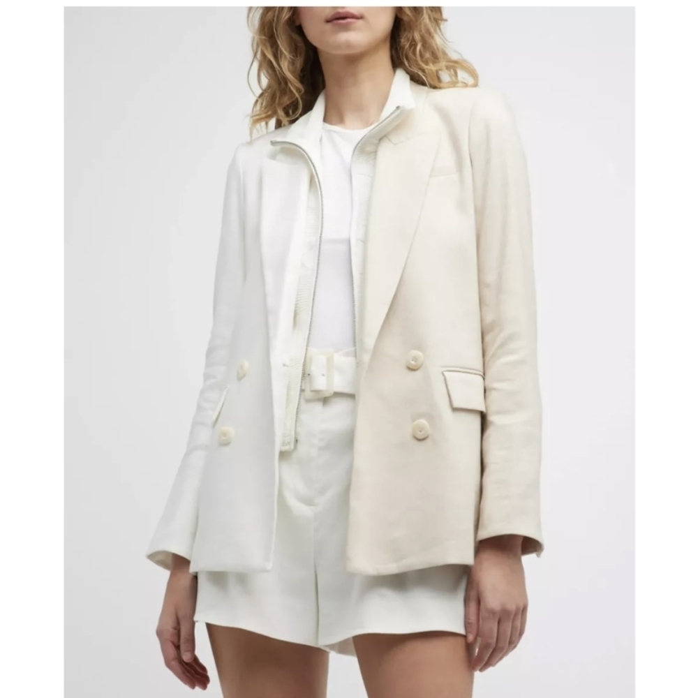 Veronica Beard Dickey Jacket Women's 8 White Cream  Color Block Blazer HANG